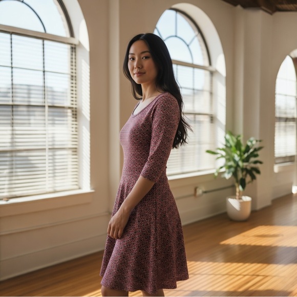 LuLaRoe Dresses & Skirts - LuLaRoe Purple Pink Patterned Midi Dress medium